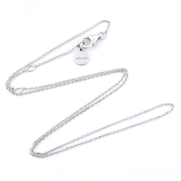 Vintage Stella & Dot Sterling Silver 925 0.8mm Adjustable Chain Necklace 17-19" - Picture 1 of 4